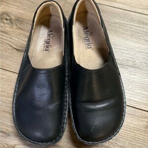 Alegria Classic Black Slip-On Loafers
